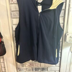 Cj Banks Ladies 3x blue/yellow active wear vest with hood